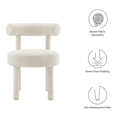Modway EEI-6705 Toulouse Boucle Fabric Dining Chair Set of 2 - Plaza Home Decor