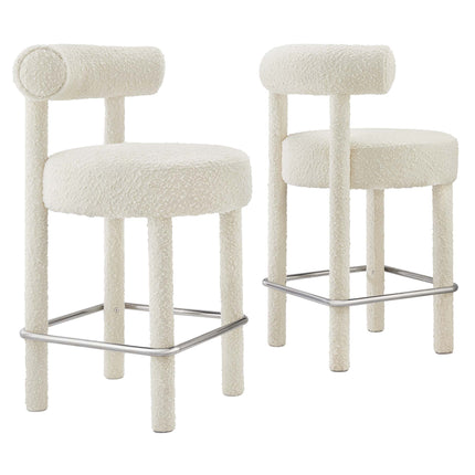 Modway EEI-6707 Toulouse Boucle Fabric Counter Stool Set of 2 - Plaza Home Decor