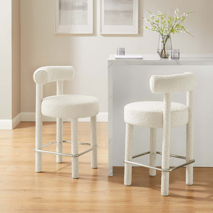Modway EEI-6707 Toulouse Boucle Fabric Counter Stool Set of 2 - Plaza Home Decor