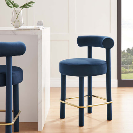 Modway EEI-6708 Toulouse Performance Velvet Counter Stool Set of 2 - Plaza Home Decor