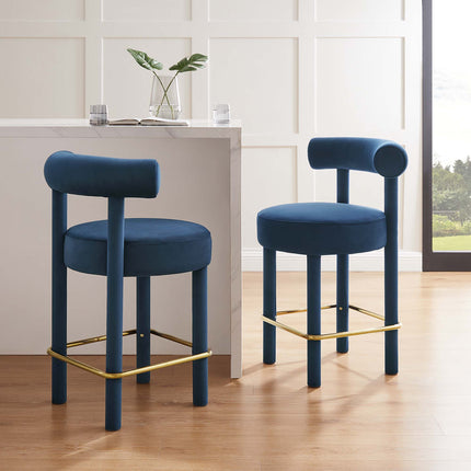 Modway EEI-6708 Toulouse Performance Velvet Counter Stool Set of 2 - Plaza Home Decor
