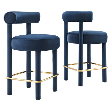 Modway EEI-6708 Toulouse Performance Velvet Counter Stool Set of 2 - Plaza Home Decor