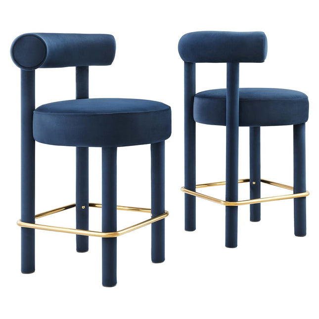 Modway EEI-6708 Toulouse Performance Velvet Counter Stool Set of 2 - Plaza Home Decor