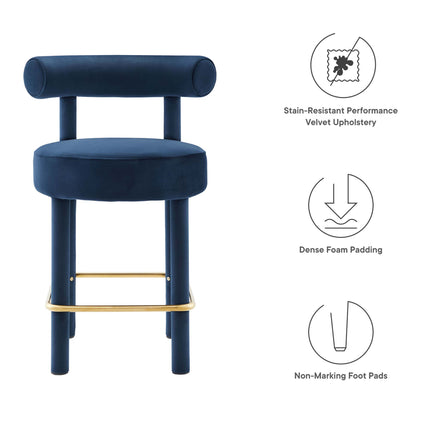 Modway EEI-6708 Toulouse Performance Velvet Counter Stool Set of 2 - Plaza Home Decor