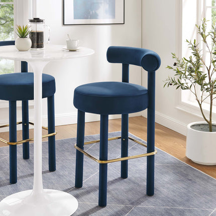Modway EEI-6710 Toulouse Performance Velvet Bar Stool Set of 2 - Plaza Home Decor