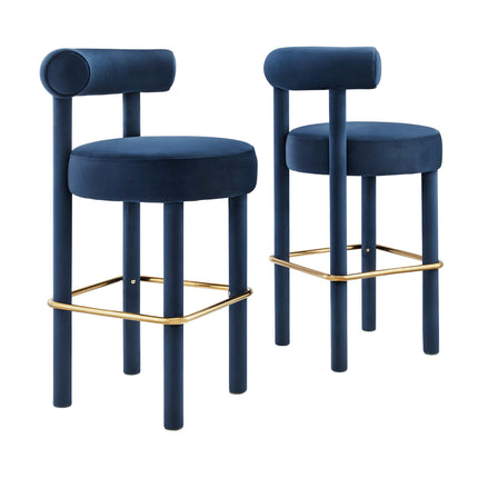 Modway EEI-6710 Toulouse Performance Velvet Bar Stool Set of 2 - Plaza Home Decor