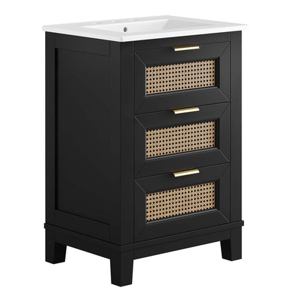 Modway EEI-6723 Dixie 24" Solid Wood Bathroom Vanity Modway