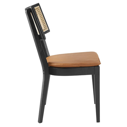 Modway EEI-6732 Caledonia Vegan Leather Upholstered Wood Dining Chairs Set of 2 Modway