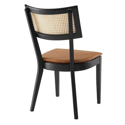 Modway EEI-6732 Caledonia Vegan Leather Upholstered Wood Dining Chairs Set of 2 Modway