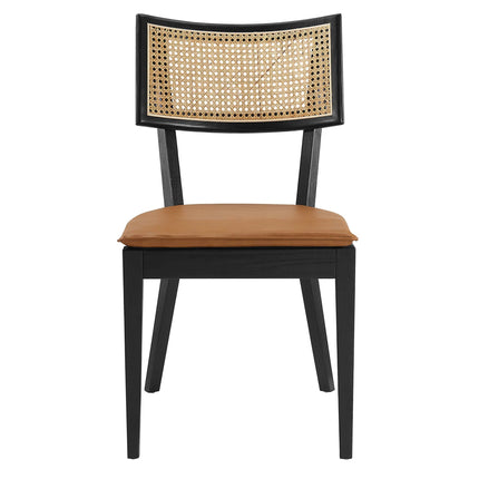 Modway EEI-6732 Caledonia Vegan Leather Upholstered Wood Dining Chairs Set of 2 Modway