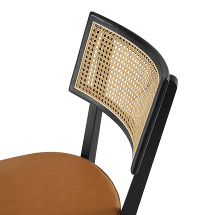 Modway EEI-6732 Caledonia Vegan Leather Upholstered Wood Dining Chairs Set of 2 Modway