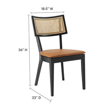 Modway EEI-6732 Caledonia Vegan Leather Upholstered Wood Dining Chairs Set of 2 Modway