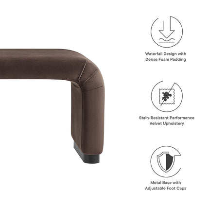 Modway EEI-6734 Koda Performance Velvet Waterfall Long Bench Modway