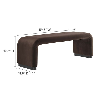Modway EEI-6734 Koda Performance Velvet Waterfall Long Bench Modway