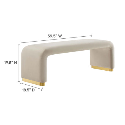 Modway EEI-6734 Koda Performance Velvet Waterfall Long Bench Modway