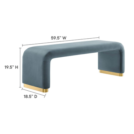 Modway EEI-6734 Koda Performance Velvet Waterfall Long Bench Modway