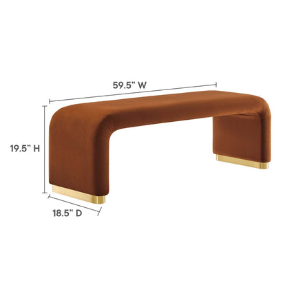 Modway EEI-6734 Koda Performance Velvet Waterfall Long Bench Modway