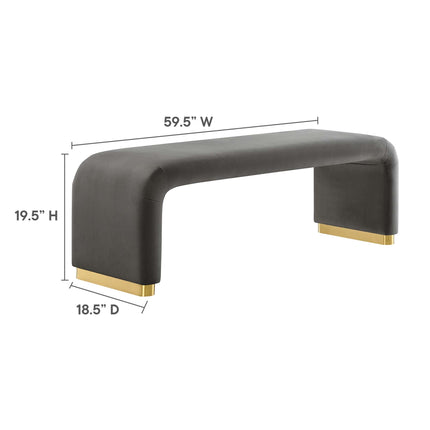 Modway EEI-6734 Koda Performance Velvet Waterfall Long Bench Modway