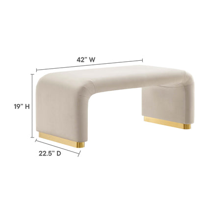 Modway EEI-6735 Koda Performance Velvet Waterfall Ottoman Modway