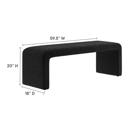 Modway EEI-6736 Simba Boucle Fabric Waterfall Long Bench - Plaza Home Decor