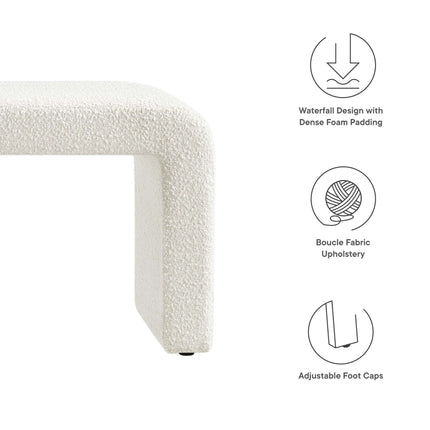 Modway EEI-6736 Simba Boucle Fabric Waterfall Long Bench - Plaza Home Decor