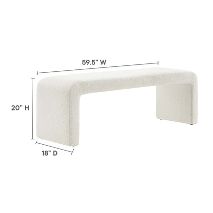 Modway EEI-6736 Simba Boucle Fabric Waterfall Long Bench - Plaza Home Decor