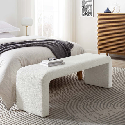 Modway EEI-6736 Simba Boucle Fabric Waterfall Long Bench - Plaza Home Decor