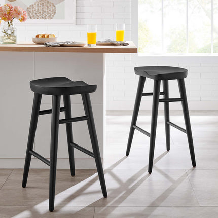 Modway EEI-6739 Saville Backless Wood Counter Stools Set of 2 Modway