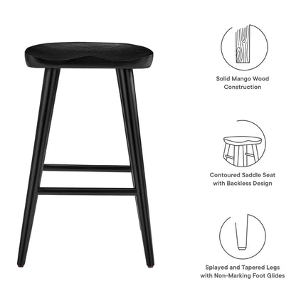 Modway EEI-6739 Saville Backless Wood Counter Stools Set of 2 Modway