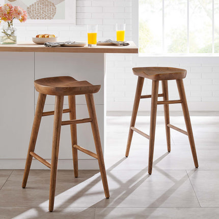 Modway EEI-6739 Saville Backless Wood Counter Stools Set of 2 Modway