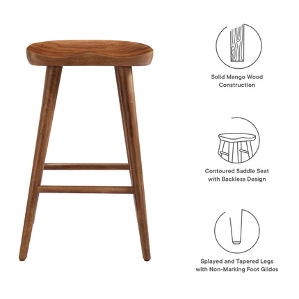 Modway EEI-6739 Saville Backless Wood Counter Stools Set of 2 Modway