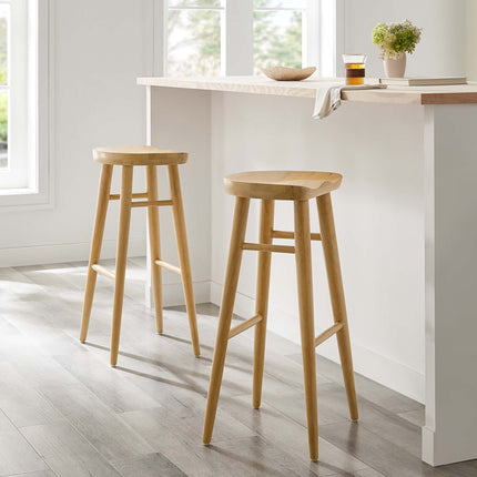 Modway EEI-6740 Saville Backless Wood Bar Stools Set of 2 Modway