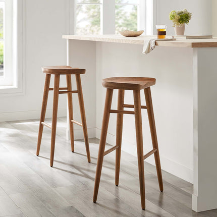 Modway EEI-6740 Saville Backless Wood Bar Stools Set of 2 Modway
