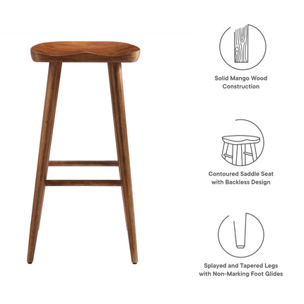 Modway EEI-6740 Saville Backless Wood Bar Stools Set of 2 Modway