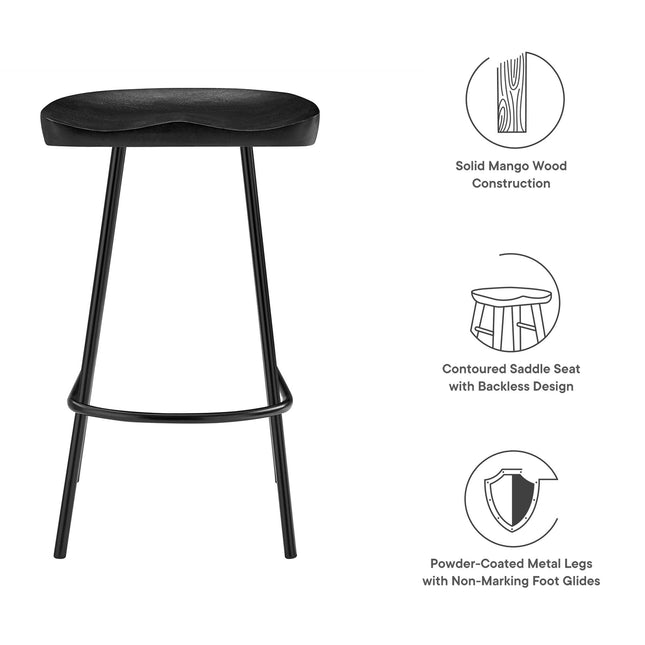 Modway EEI-6741 Concord Backless Wood Counter Stools Set of 2 Modway