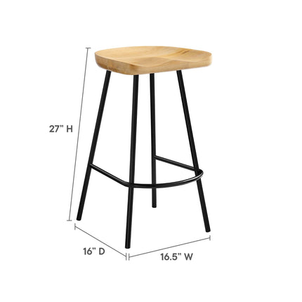 Modway EEI-6741 Concord Backless Wood Counter Stools Set of 2 Modway
