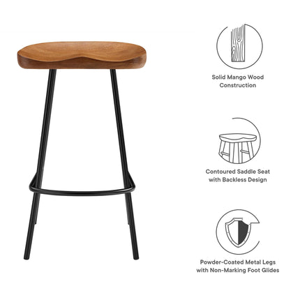 Modway EEI-6741 Concord Backless Wood Counter Stools Set of 2 Modway