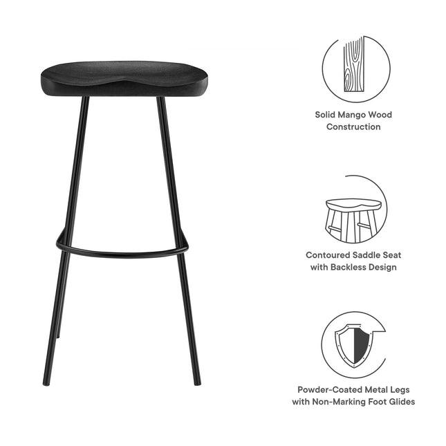 Modway EEI-6742 Concord Backless Wood Bar Stools Set of 2 Modway