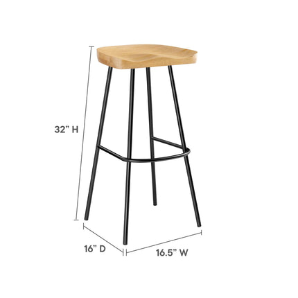 Modway EEI-6742 Concord Backless Wood Bar Stools Set of 2 Modway