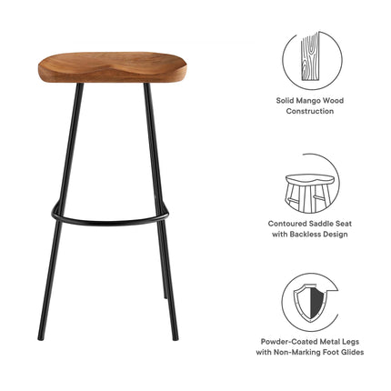 Modway EEI-6742 Concord Backless Wood Bar Stools Set of 2 Modway