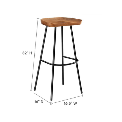 Modway EEI-6742 Concord Backless Wood Bar Stools Set of 2 Modway