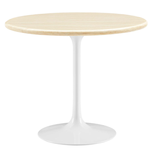Modway EEI-6748 Lippa 36" Round Faux Travertine Dining Table Modway