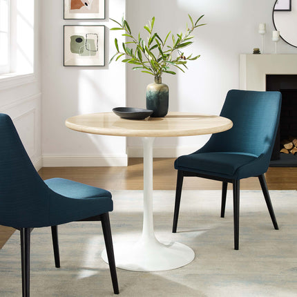 Modway EEI-6748 Lippa 36" Round Faux Travertine Dining Table Modway