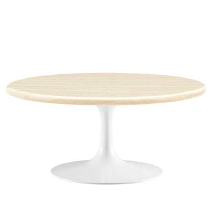 Modway EEI-6749 Lippa 36" Round Faux Travertine Coffee Table Modway
