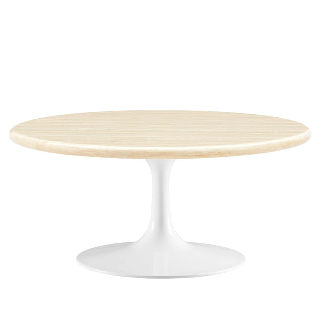 Modway EEI-6749 Lippa 36" Round Faux Travertine Coffee Table Modway