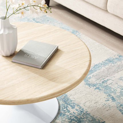Modway EEI-6749 Lippa 36" Round Faux Travertine Coffee Table Modway