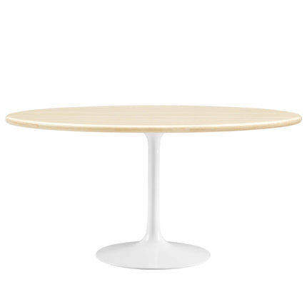 Modway EEI-6757 Lippa 60" Oval Faux Travertine Dining Table Modway