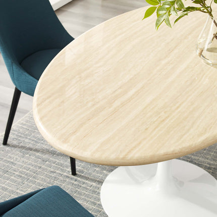 Modway EEI-6757 Lippa 60" Oval Faux Travertine Dining Table Modway
