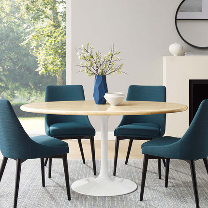 Modway EEI-6757 Lippa 60" Oval Faux Travertine Dining Table Modway