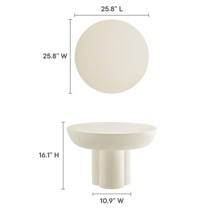 Modway EEI-6760 Caspian Round Concrete Coffee Table Modway